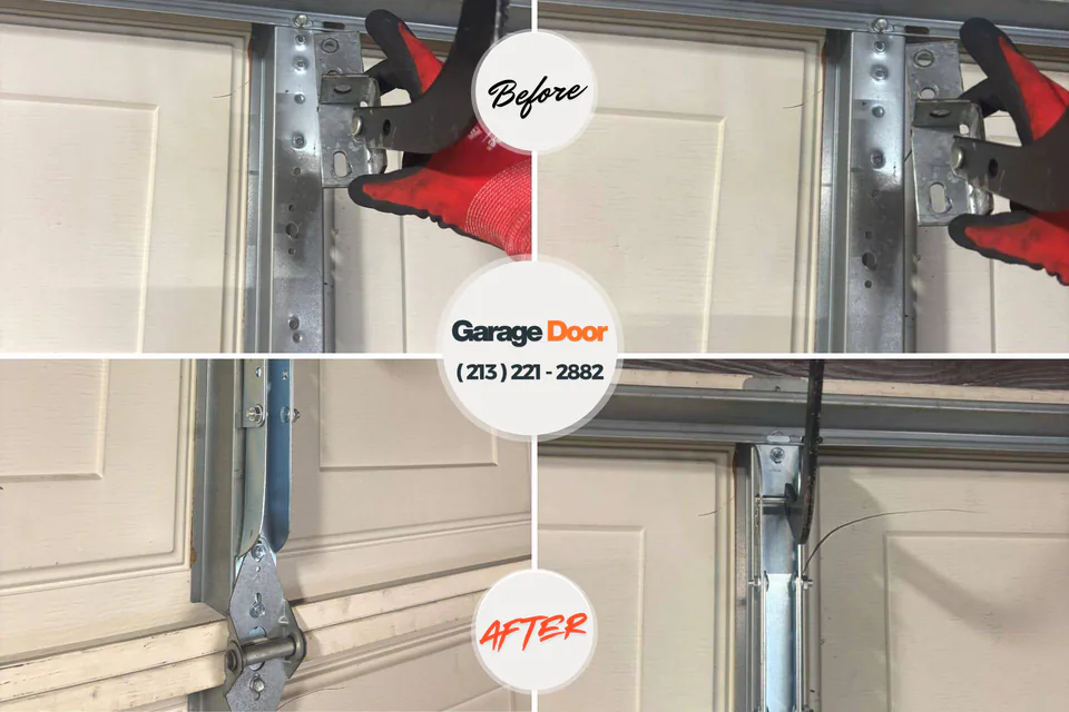 Before and after: garage door repair Sheldon, IL
